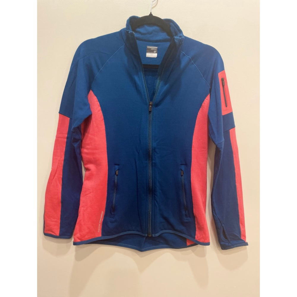 Icebreaker Merino Wool Women GT Jacket M Full Zip Running Workout Gorpcore